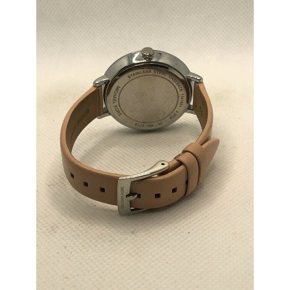 Michael Kors MK2778 Unisex Pink Leather Analog Sil - Picture 9 of 9